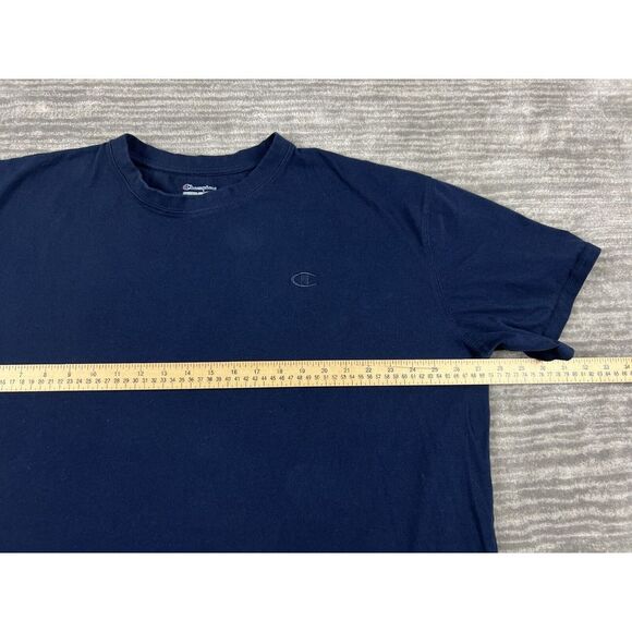 Champion Shirt Mens‎ XXL 2XL Blue Authentic Embroidered Logo Crew Neck Tee - Picture 4 of 9